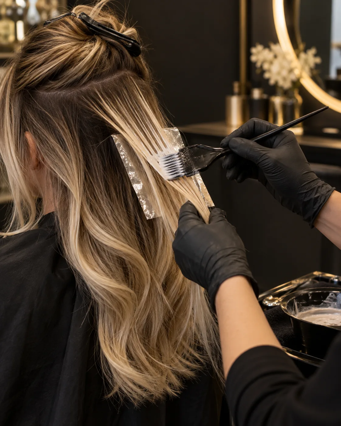 Aplicação técnica de balayage